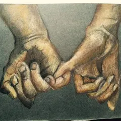 A sketch of two hands joined in a pinky promise. This piece explores connection, trust, and the simple, powerful bonds that shape our lives. Art is a language that speaks without words.