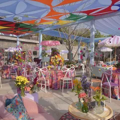 A Haldi celebration should be full of joy. We used a kaleidoscope of quirky prints, vibrant spring blooms, and playful details to turn this space in Udaipur into a heartwarming and energetic party. This is our take on cutesy, dainty, and playful decor.