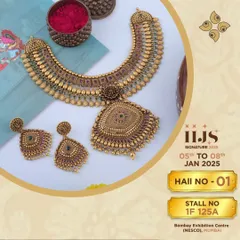 This antique gold necklace set, with its intricate patterns and matching earrings, is a perfect example of the heritage pieces I supply. It's a classic design that consistently performs well in retail showrooms.
