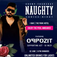 A flyer for my supporting act at a "Naughty Ladies Night" at I Bar in The Park Hotel, Bangalore. It's always fun to play at different venues around my home city.