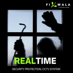 This graphic illustrates the threat of burglary and highlights the need for a real-time security protection system. Our CCTV solutions are designed to capture evidence and provide immediate awareness of such threats.