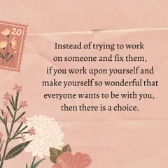 A little food for thought. The journey to finding love starts with loving and working on yourself. When you are happy and whole, you attract the same energy.