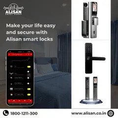 See how our smart locks and our mobile app work together. This image shows various lock models, including our advanced video door phone lock, alongside the app interface that controls your entire living room.
