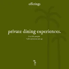I offer private dining experiences for groups of 3 to 200 people. I make it seamless for you by handling everything from menu recommendations to service and setup, so you can just enjoy your event.
