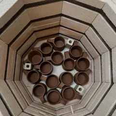 A look inside our kiln, meticulously loaded with mugs for a bisque firing. Planning a firing is a skill in itself, a learning I am deeply grateful to my mentors for.