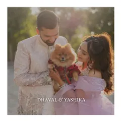 A heartwarming portrait of a couple with their adorable dog. Including pets in your pre-wedding shoot is a wonderful way to capture the whole family's love.