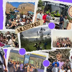 A collage of our milestones. From our first trips to reaching new destinations, every picture tells a story of our growth. We are a team of dreamers who dreamed of making travel the new normal.