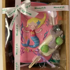 The ultimate mermaid-themed gift hamper, all packed and ready to delight. This box includes a mermaid pouch, a custom mermaid tail popsicle soap, and other themed goodies, showing how I can create a complete gifting experience for any occasion.