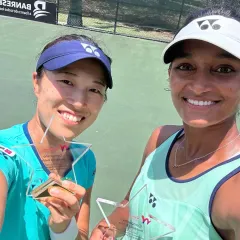 Winning the W35 doubles title with my partner Hiroko Kuwata was a fantastic experience. Teamwork and communication are skills I emphasize in my doubles coaching. I am so grateful for my team and family who support me through every tournament.