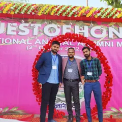 At the alumni meet stage. These events are a great opportunity to reconnect with peers and share our journeys since our school days.