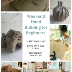 This poster for our June hand-building course showcases the creative possibilities, from a tiny house luminary to textured vases. It's a comprehensive introduction to sculpting with clay.