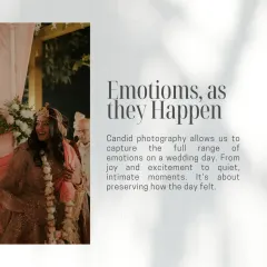 "Emotions, as they Happen." Candid photography allows me to capture the full range of feelings on a wedding day. From loud joy to quiet, intimate moments, it's about preserving the true feeling of the day.