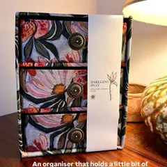An organizer that holds a little bit of everything, and a whole lot of you. The 'Darjeeling Sway' three-drawer chest comes beautifully wrapped, ready to gift.