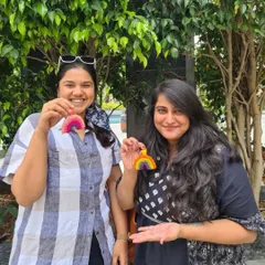 The best part of my job is seeing the proud smiles of my students with their finished creations. These two friends made these adorable rainbow keychains and had a wonderful time doing it.