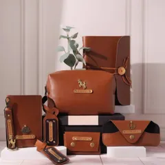 I believe in gifts that are both stylish and sustainable. This collection highlights my range of personalized vegan leather accessories, from travel pouches and passport covers to diaries and wallets, all customizable with names and charms.
