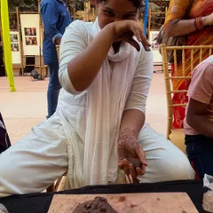 A moment of playful creation during our workshop at the Govandi Arts Festival. It's a joy to take clay out into the community and share the experience with new people.
