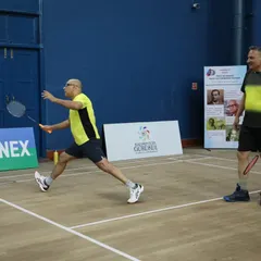 Action from the GD Birla Memorial Masters Inter-Club Tournament. We manage events for all age groups, including competitive corporate and veteran badminton leagues that foster both rivalry and camaraderie.
