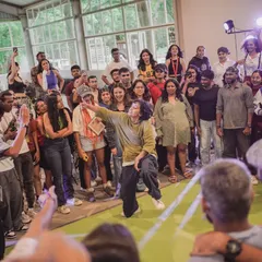 The battle floor at our Spectra festival is where dancers lay it all on the line. This moment captures the raw energy and focus of a 1 vs 1 Hip-Hop battle.