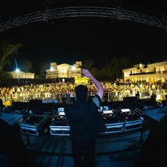 A fish-eye view from my console, capturing the massive scale of the stage and the energy of the crowd. Every person, every light, all connected.