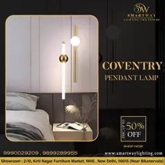 The Coventry Pendant Lamp is a sleek and modern option for bedside lighting. The combination of a linear light and a globe creates a balanced and artistic look.