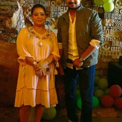 A photo with the comedy queen Bharti Singh at a celebrity kid's birthday party I hosted. It's always a pleasure to work with such talented artists.