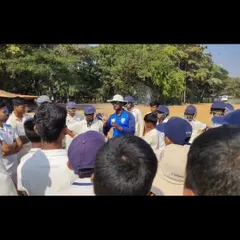 Addressing the aspirants during the MCA selection trials. I make sure to communicate clearly what it takes to get to the next level in Mumbai cricket.