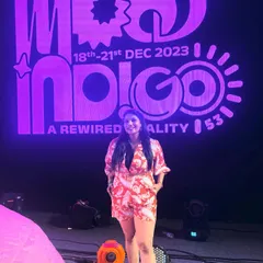 Standing on the iconic Mood Indigo stage at IIT Bombay after hosting for international artist Pink Sweats. The energy of this festival was absolutely electric.