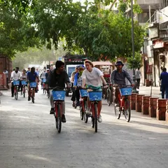 The Australian Deputy High Commissioner, Mr. Nicholas McCaffrey, enjoys a ride with us through Old Delhi on World Bicycle Day.