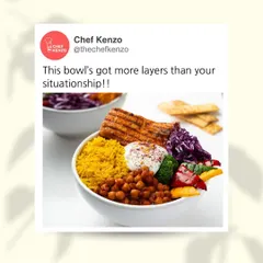 This bowl's got more layers than your situationship. A fun meme-style post showing off the complexity of my Shish Tawook bowl.