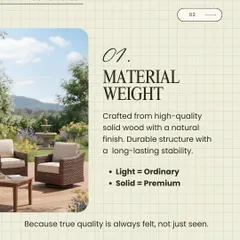 True quality is felt, not just seen. We use high-quality, solid materials to ensure a durable structure and long-lasting stability. Unlike ordinary lightweight furniture, our pieces have a solid, premium feel.