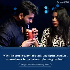 "When he promised to take only one sip..." Our refreshing cocktails are just that irresistible. We love capturing these fun, candid moments at the bar.