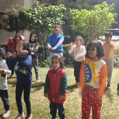 Kids learning warm-up exercises during an evening martial arts batch in Patparganj. These drills help improve coordination and prepare them for the day's lesson.