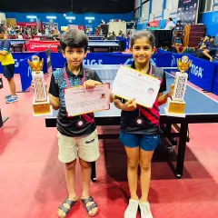 Keshava Vasudev and Prisha Agarwal proudly display their trophies from the 1st Haryana State Ranking Tournament. Both secured Bronze, showcasing the depth of talent we are nurturing in our Under-11 competitive squads.