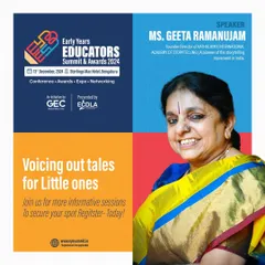 The official speaker announcement for my session at the Early Years Educators Summit & Awards 2024 in Bengaluru.