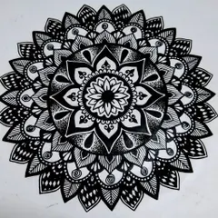 A complete floral mandala, ready for a new home. I am planning to host my first mandala workshop, so feel free to message me if you're interested in learning.