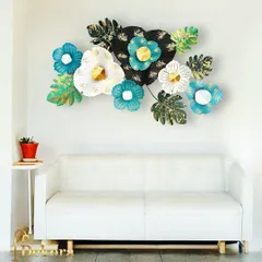 An elegant flower wall decor piece that adds a pop of color and sophisticated charm to any neutral space.