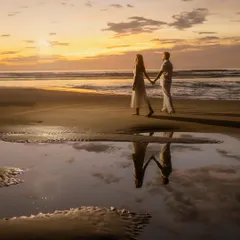 As the sun set over the Goan coast, the sky and water created a perfect mirror. These are the unscripted, magical moments I live to capture, where it's just the two of you against a breathtaking backdrop.
