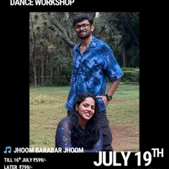 Another look at the announcement for Neha and Aman's energetic freestyle dance session.