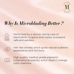 Why is my microblading service better? Because it is performed by a doctor with a focus on hygiene, using high-quality medical-grade pigments that give natural, hair-like strokes and don't change color over time.