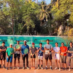 A group of our adult and junior players posing together after a great session. We welcome players of all ages to join our community.