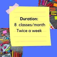 My online courses typically run for a month, with eight classes held twice a week, providing a consistent and structured learning schedule.