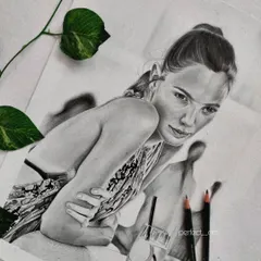 A detailed graphite portrait of Gal Gadot. I spent about 10 hours on this piece, using Staedtler pencils and blending stumps to achieve the smooth skin texture and the intricate details in her hair and clothing.