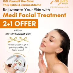 Celebrate the festive season by gifting yourself or a loved one the glow of a Medi-Facial. Our special 2+1 offer for Rakhi and Janmashtami is the perfect opportunity to rejuvenate your skin.