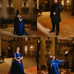 A four-part story of their sangeet night, from solo portraits showcasing their stunning outfits to romantic and fun moments as a couple.