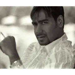 A classic, intense black and white portrait of Ajay Devgn for Cineblitz magazine. The tight crop and his direct gaze create a powerful and moody image that reflects his on-screen persona.
