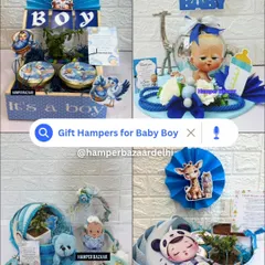 Celebrating a baby boy? We have a wide range of stunning and affordable options, like these hampers priced between ₹590 and ₹1300.