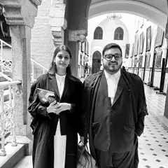 With my colleague at the Madras High Court, where our team at Nyaypratham Legal argued for the quashing of proceedings in a cheque bounce case valued at ₹2.45 Crores. Teamwork is the foundation of success in such complex financial litigation.