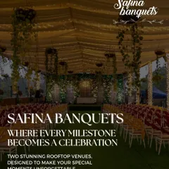 Safina Banquets is where every milestone becomes a celebration, thanks to our two stunning rooftop venues.