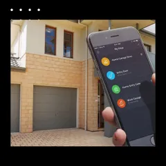 The MyQ app provides complete control over your home's entry points. From this single interface on your smartphone, you can manage your home garage door, entry gate, and even a separate work garage.