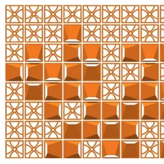 This design diagram shows one portion of the custom pattern developed for the terracotta jali blocks. Our process involves meticulous planning of every detail to achieve a complex and visually rich result.